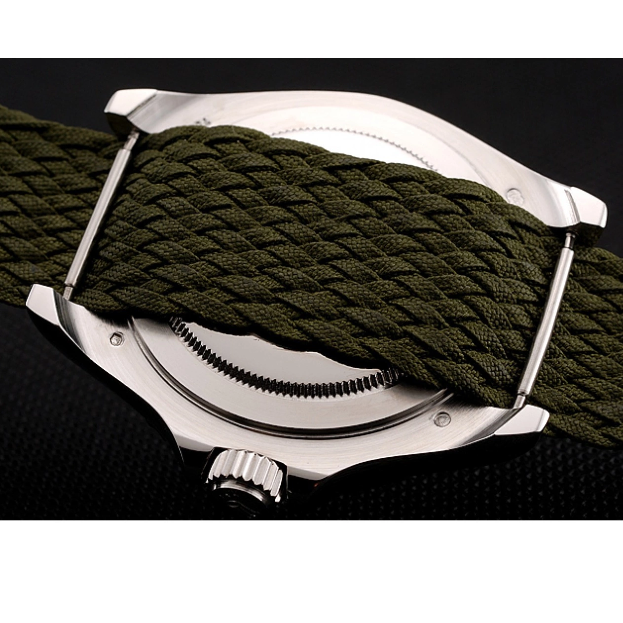 Aaa fake watches Green Master Rolex Bracelet 1453869 Fabric Yacht Dial Green 0712